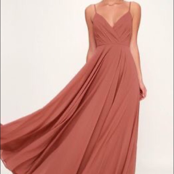 Formal Floor Length Rose Colored Dress - Picture 1 of 4